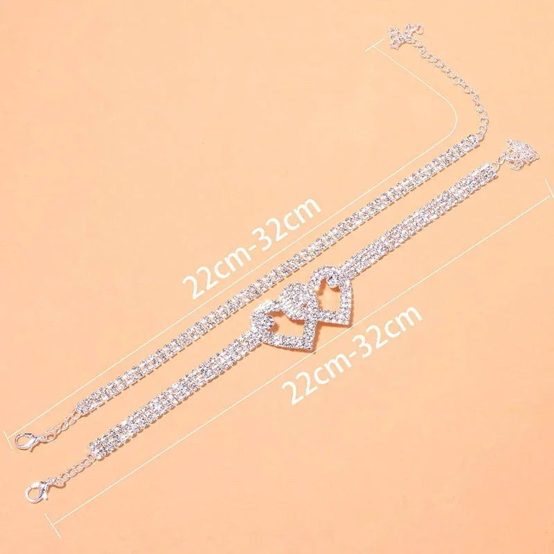 Fashion Rhinestone Chain Anklets For Women