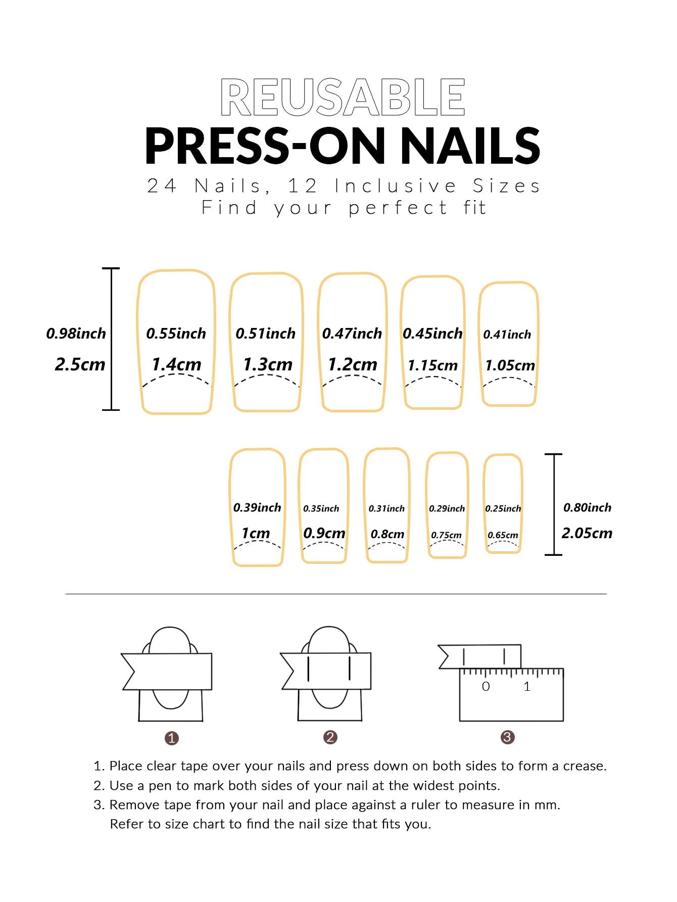 24pcs/set short square fake nails