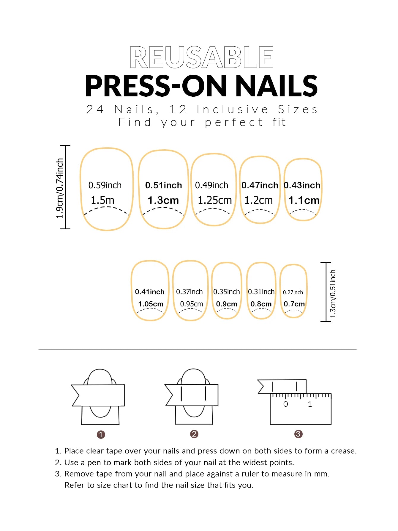 24pcs/set short square fake nails
