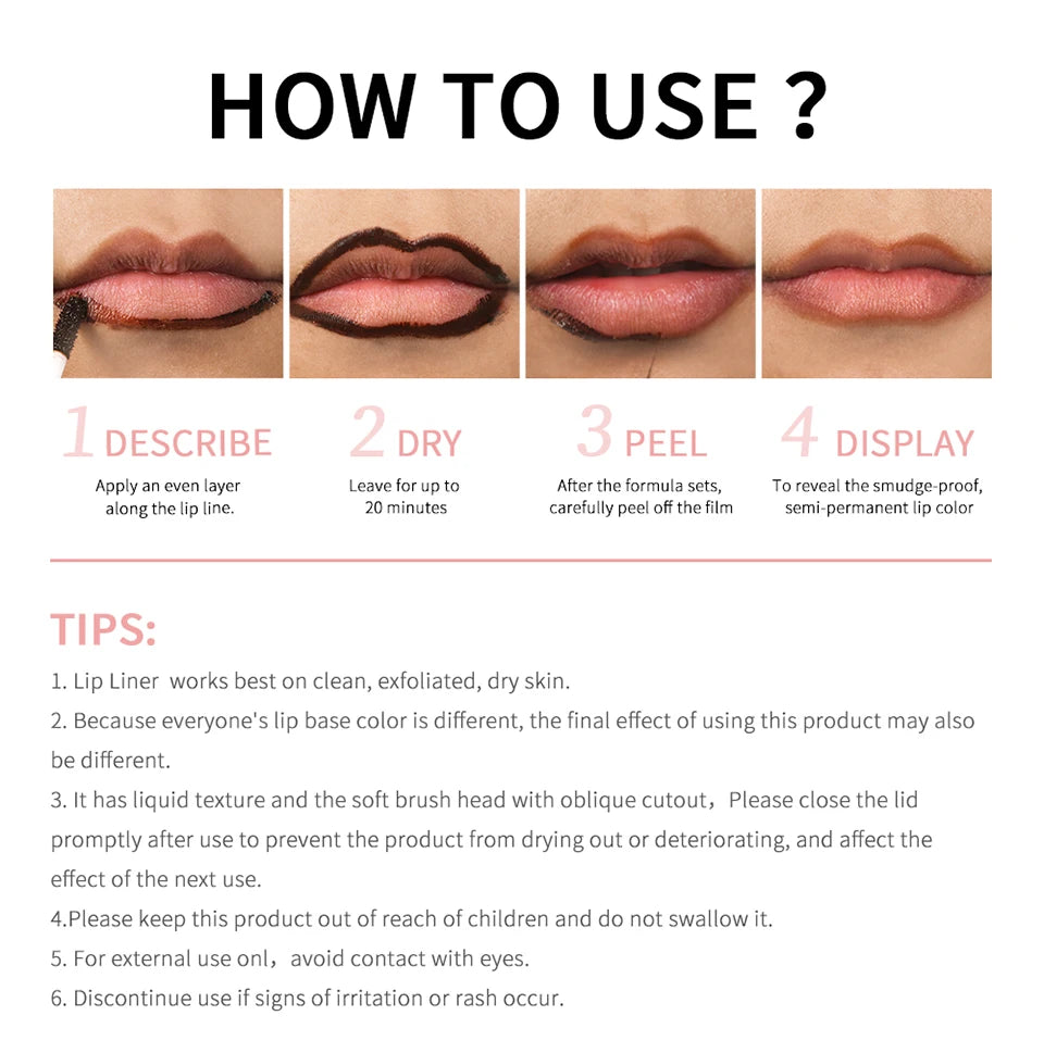Waterproof Lip Liner Peel Off Tattoo Lip Gloss