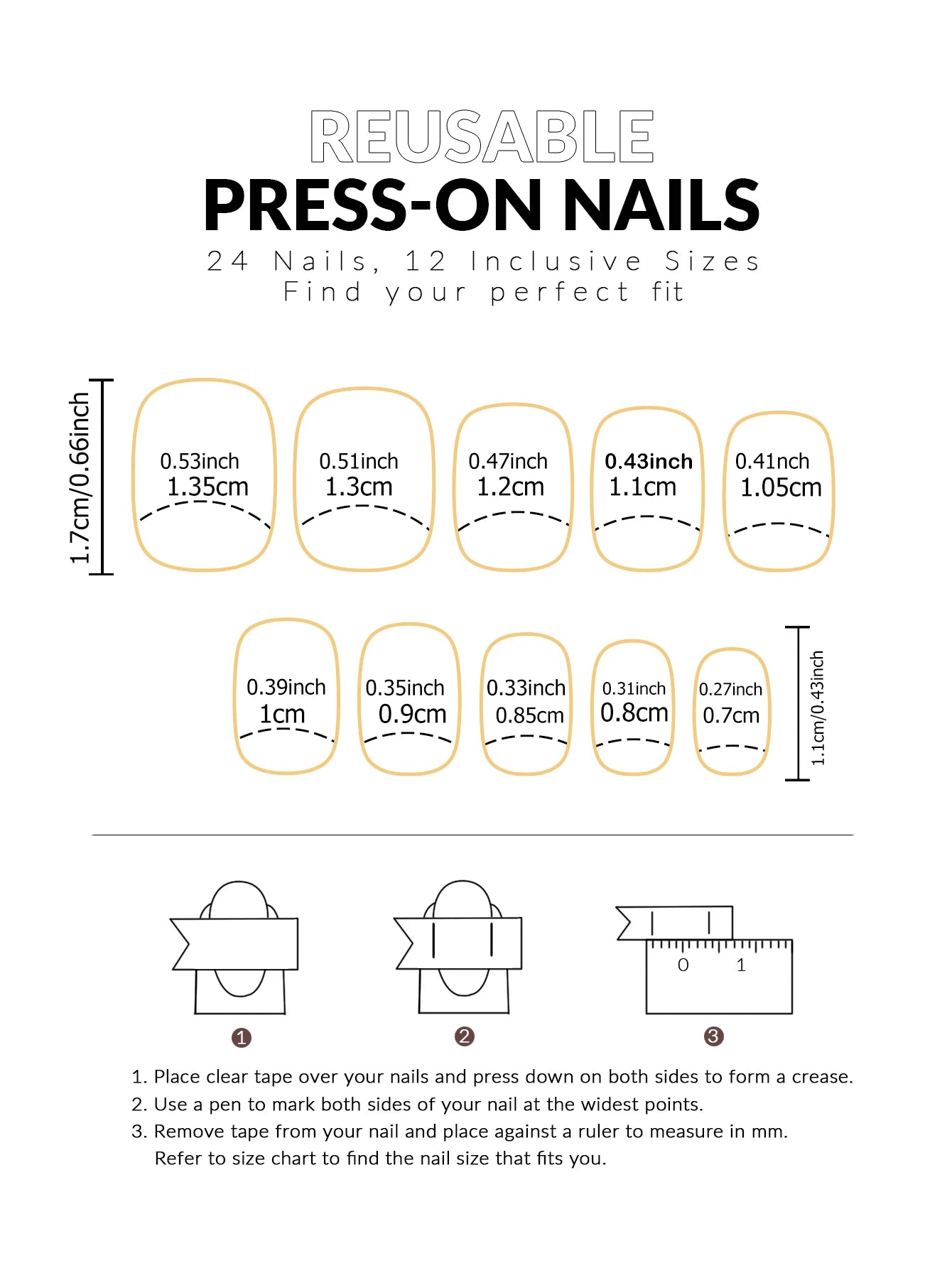 24pcs/set short square fake nails