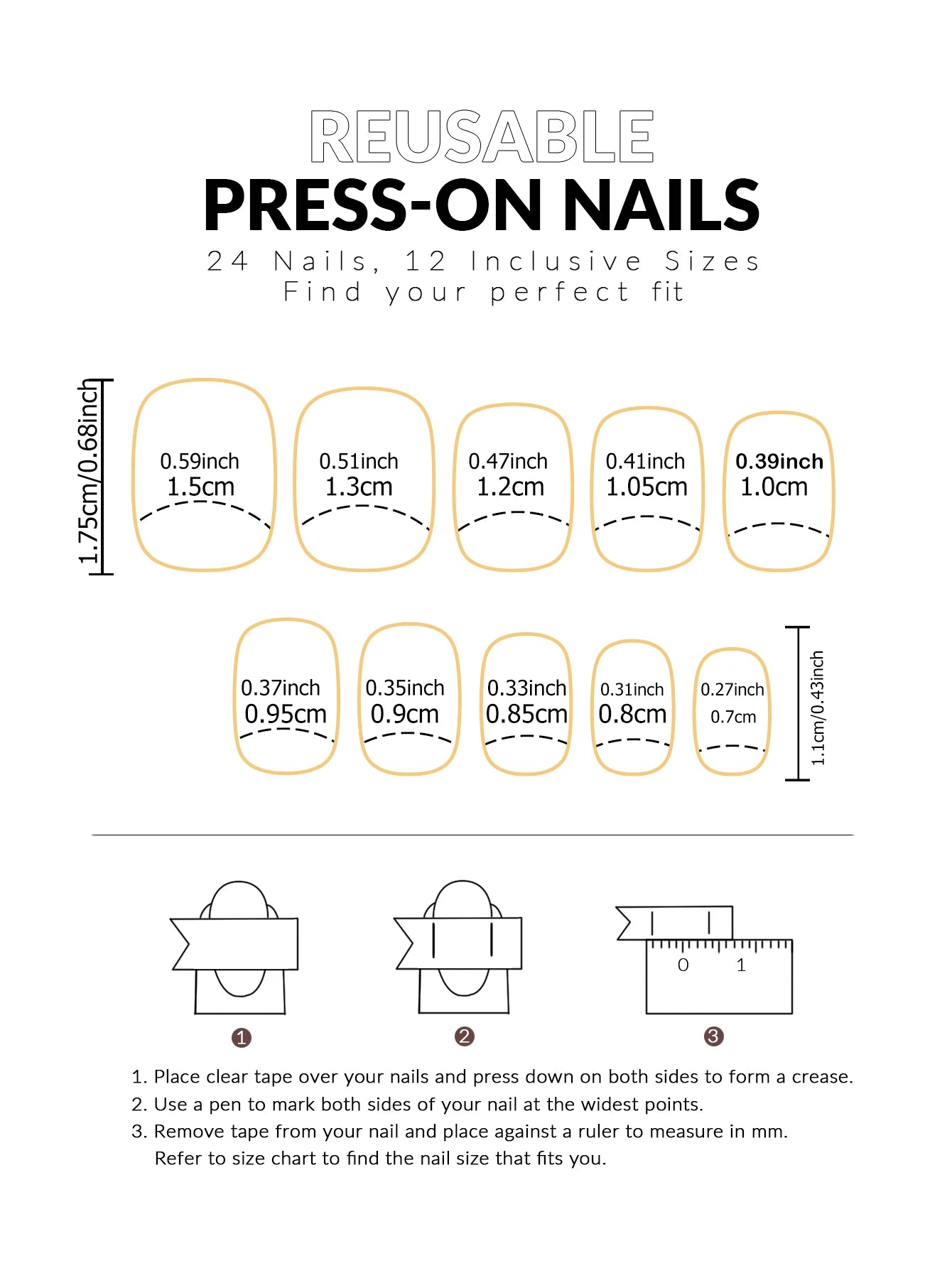 24pcs/set short square fake nails