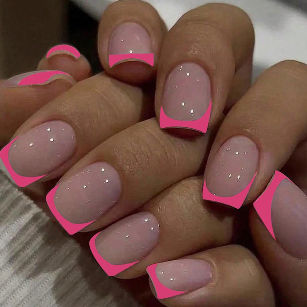 24pcs/set short square fake nails