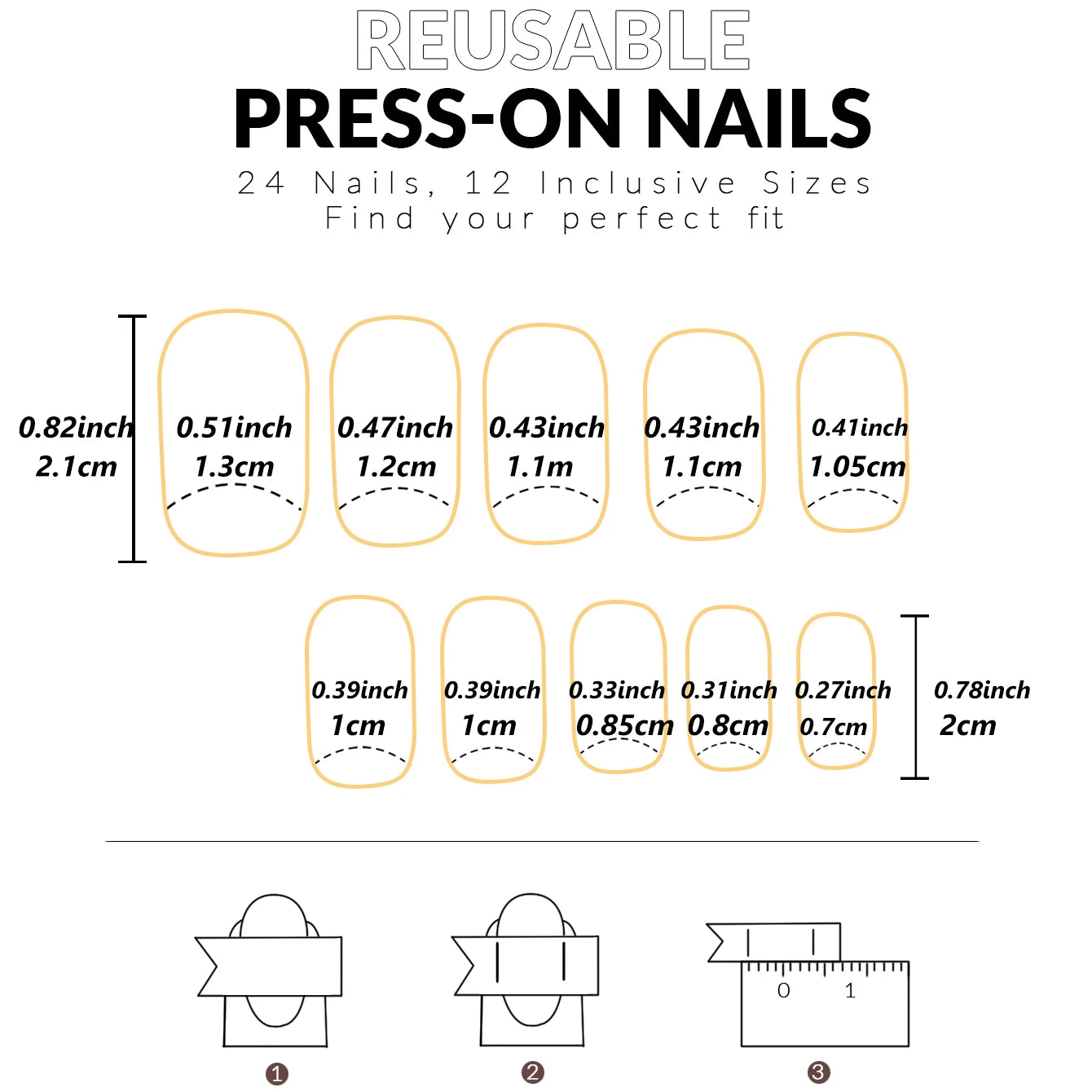24pcs/set short square fake nails