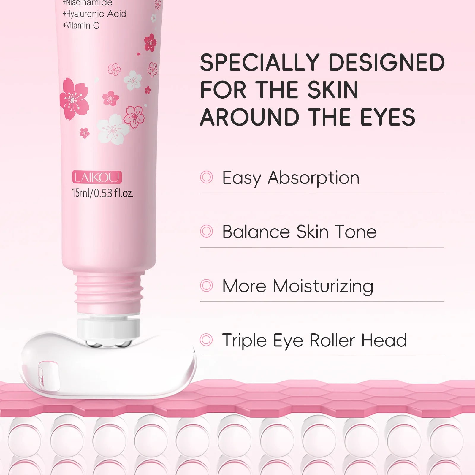 LAIKOU Sakura Eye Serum Roller Massage