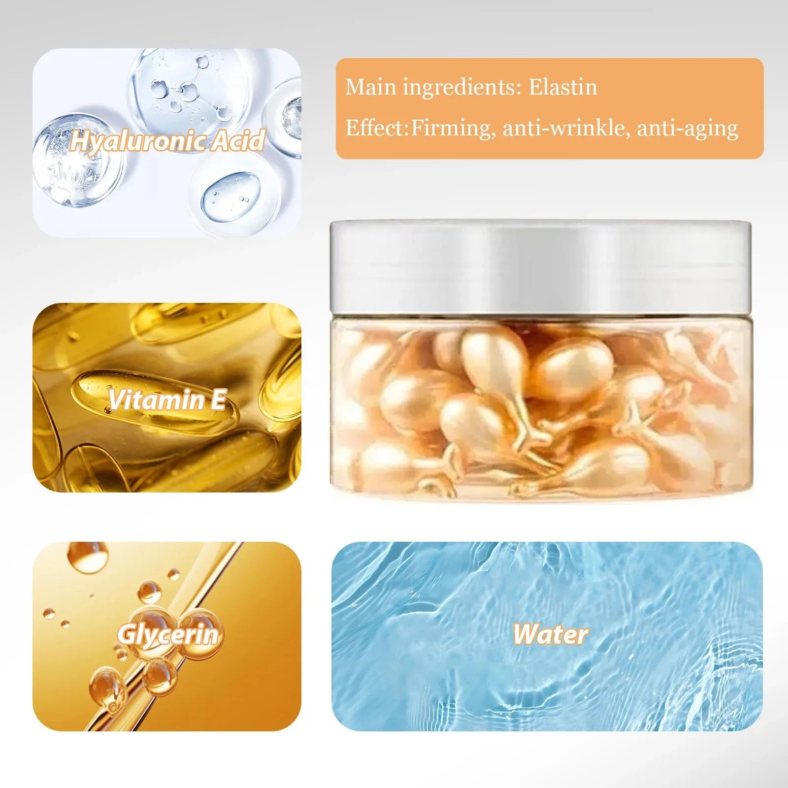 50Pcs Collagen Face Care Capsules Serum Spot Acne Wrinkle Remover