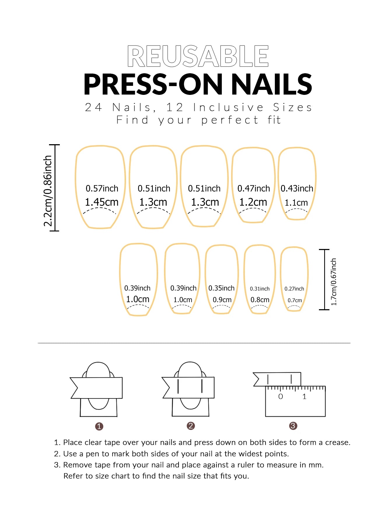 24pcs/set short square fake nails