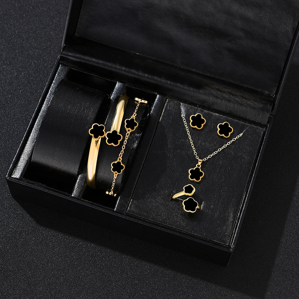5pcs Lucky Five-petal Flower Women's Jewelry