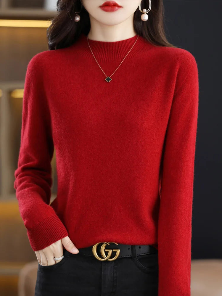 Women’s Soft Knit Mock-Neck Sweater – Cozy, Chic & Timeless