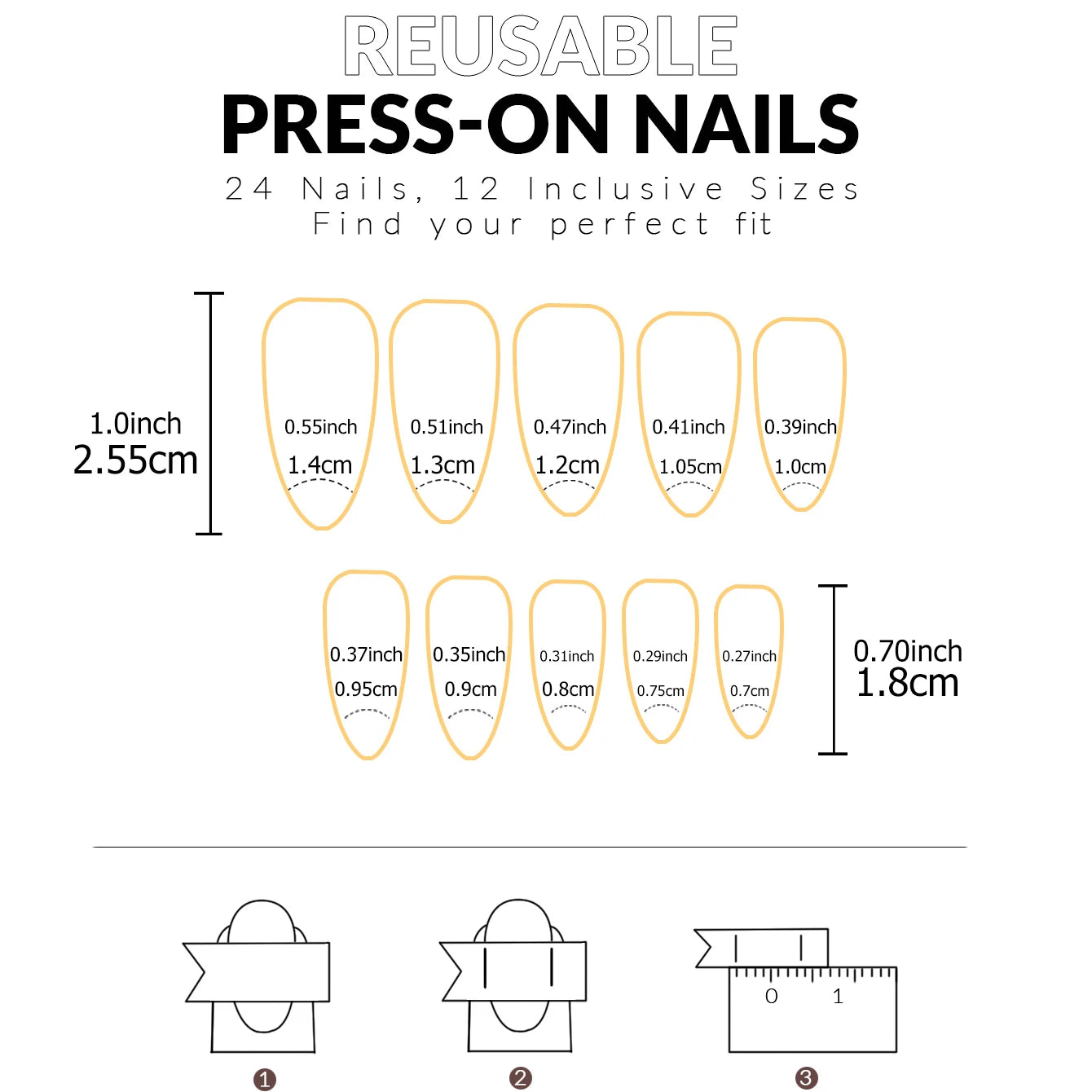 24pcs/set short square fake nails
