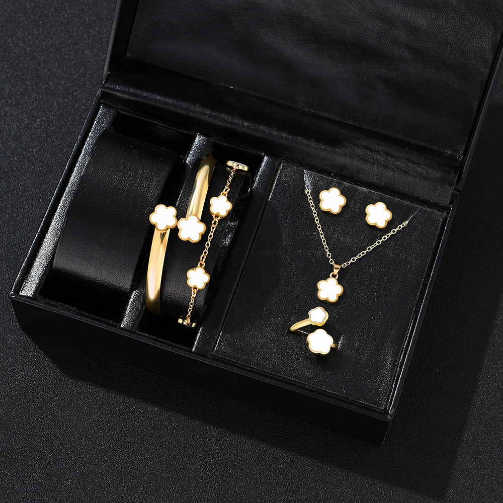 5pcs Lucky Five-petal Flower Women's Jewelry