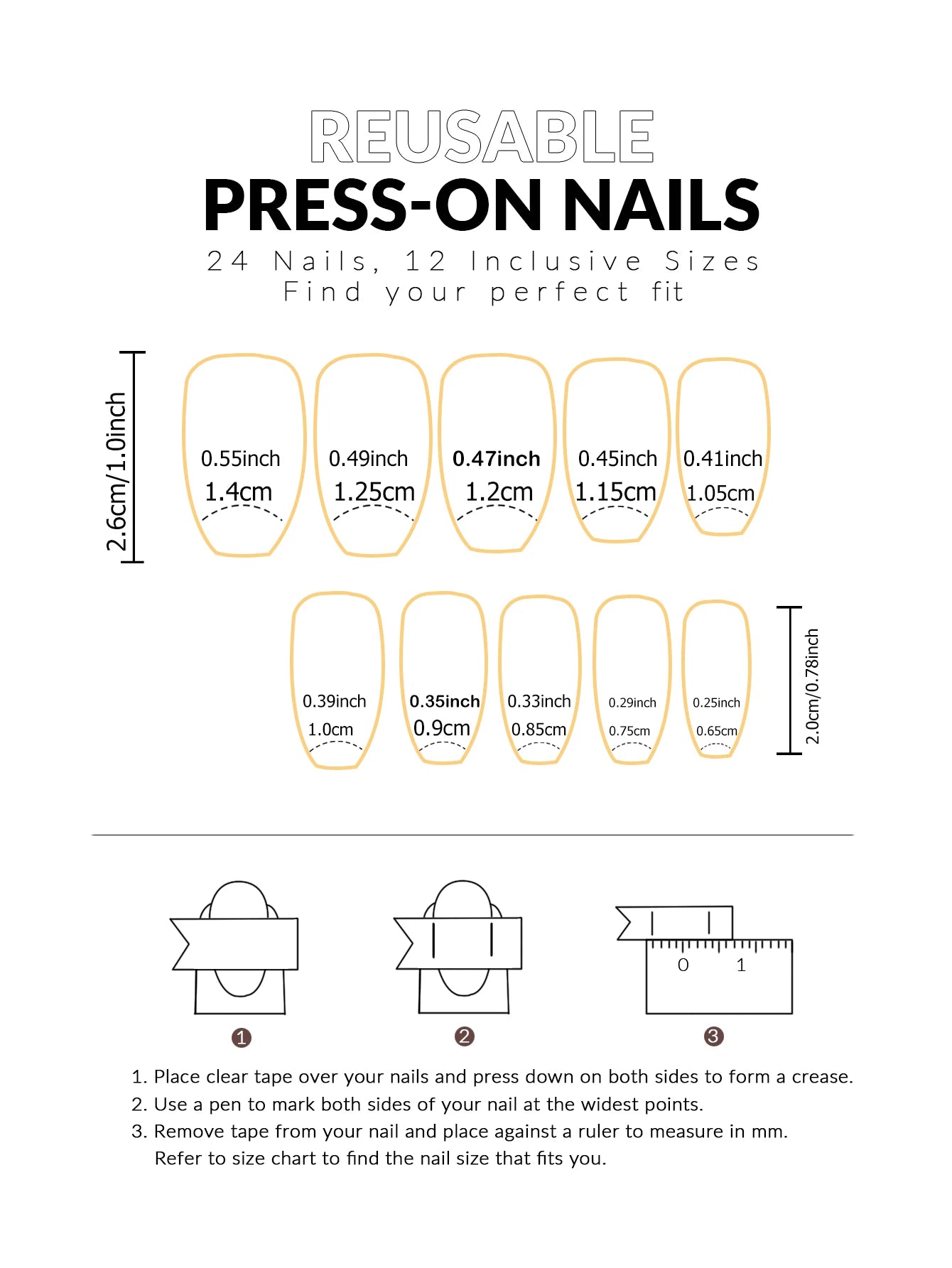 24pcs/set short square fake nails