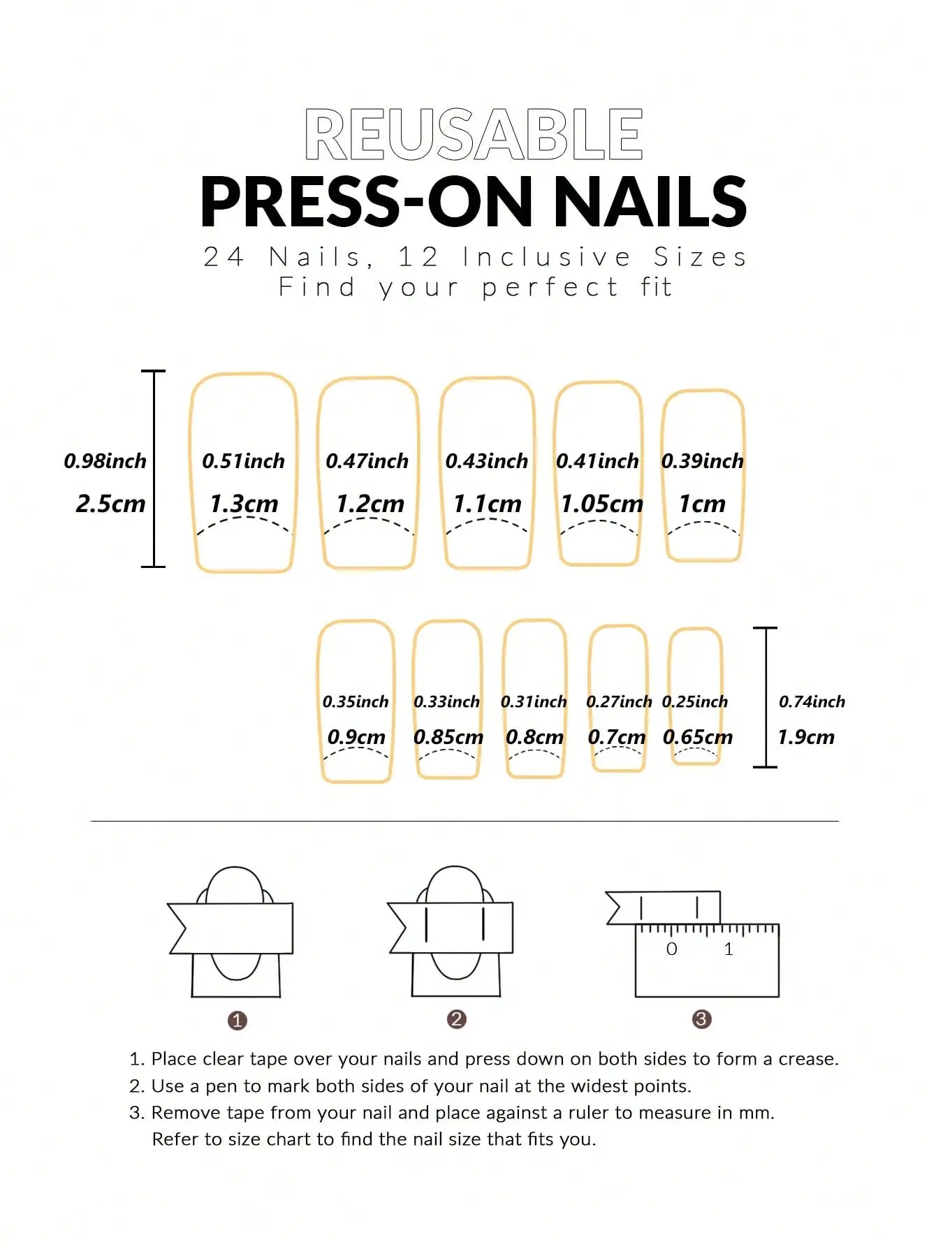 24pcs/set short square fake nails