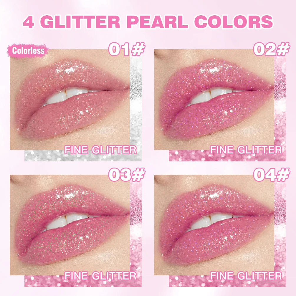 QIBEST Glitter Lipstick Lip Balm Color Change