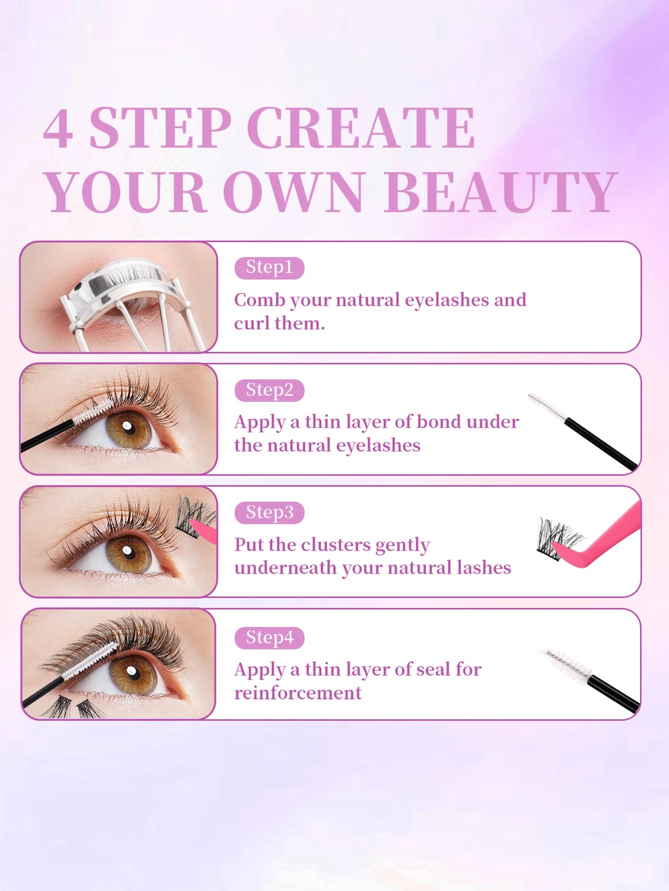 Eyelash Glue and Seal for Eyelash Clusters