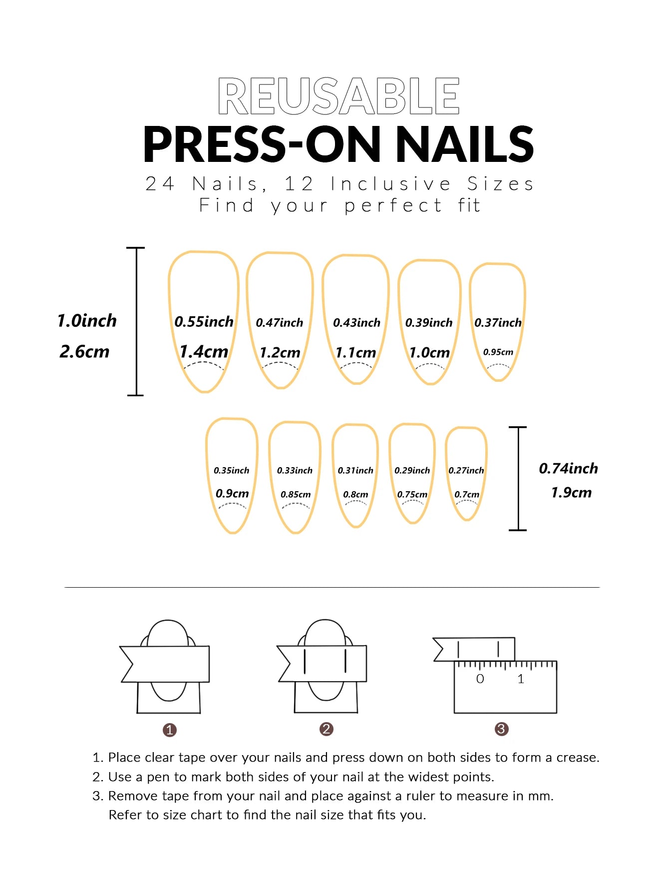 24pcs/set short square fake nails