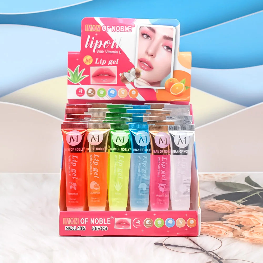 6Pcs Fruity Flavor Watery Glossy Lip Gloss Set