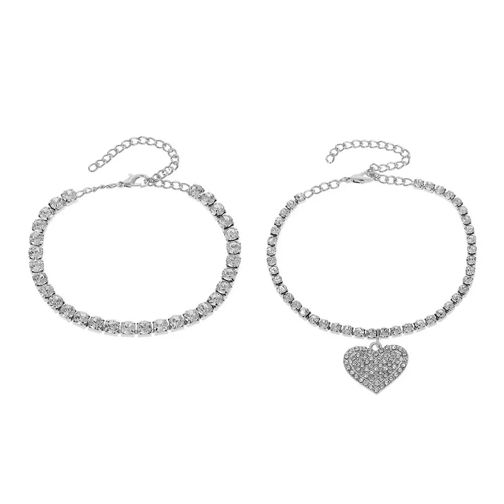 Fashion Rhinestone Chain Anklets For Women