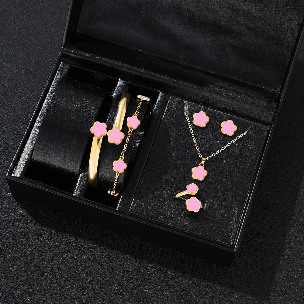 5pcs Lucky Five-petal Flower Women's Jewelry