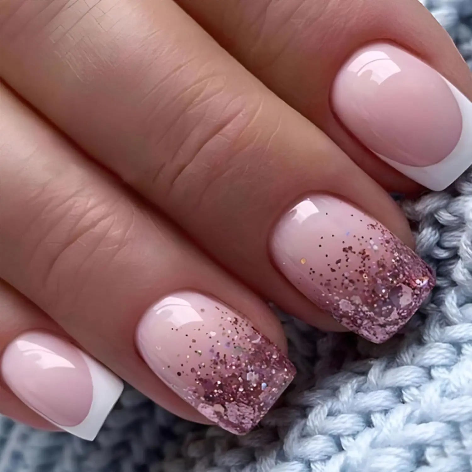 24pcs/set short square fake nails