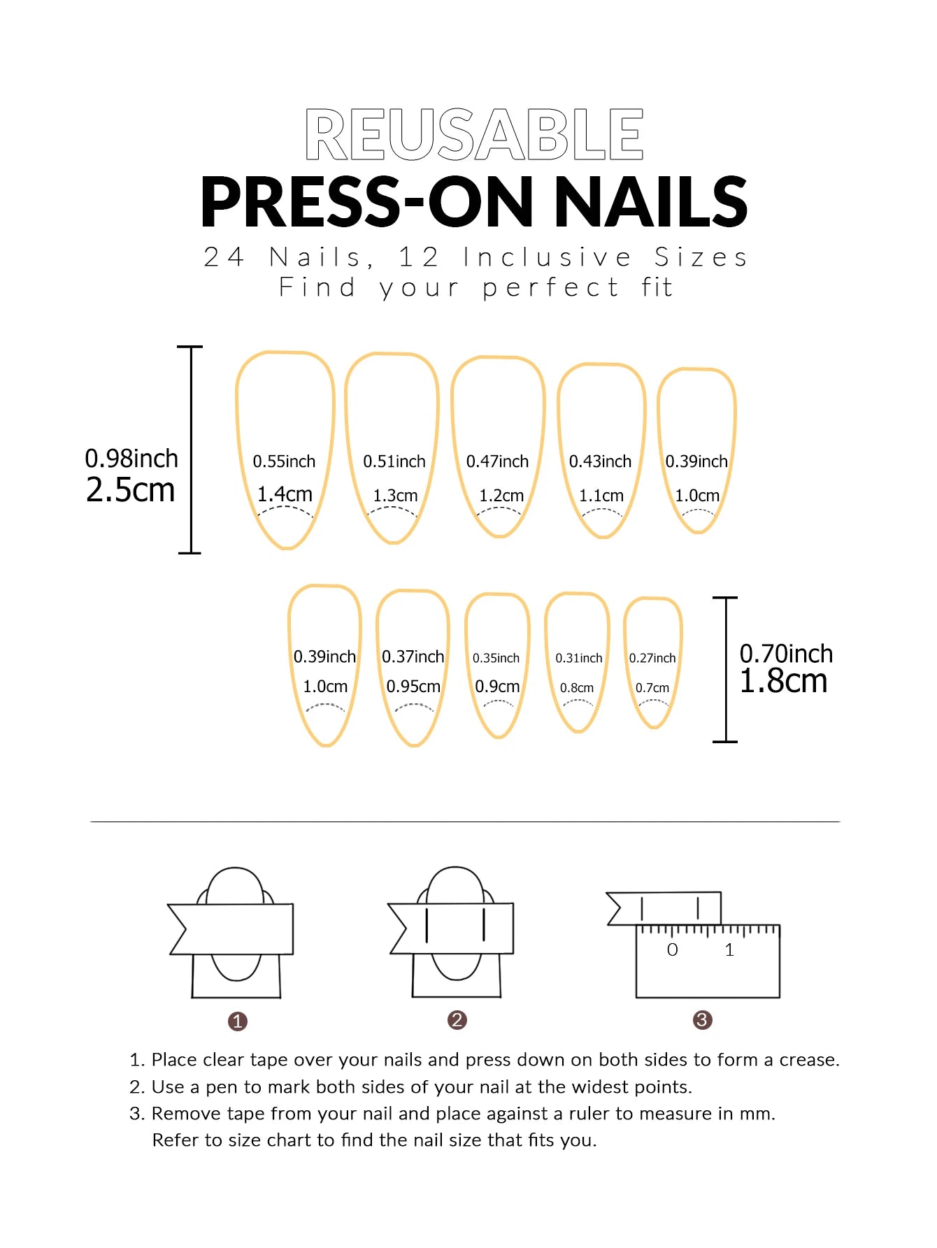 24pcs/set short square fake nails