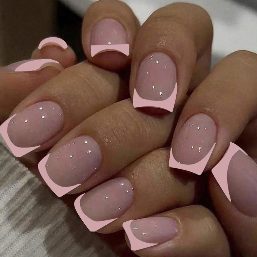 24pcs/set short square fake nails