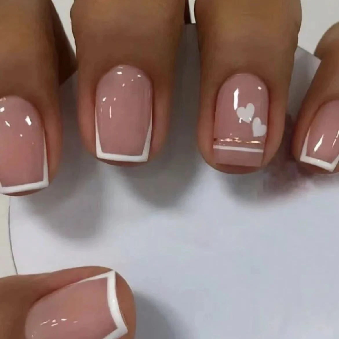 24pcs/set short square fake nails