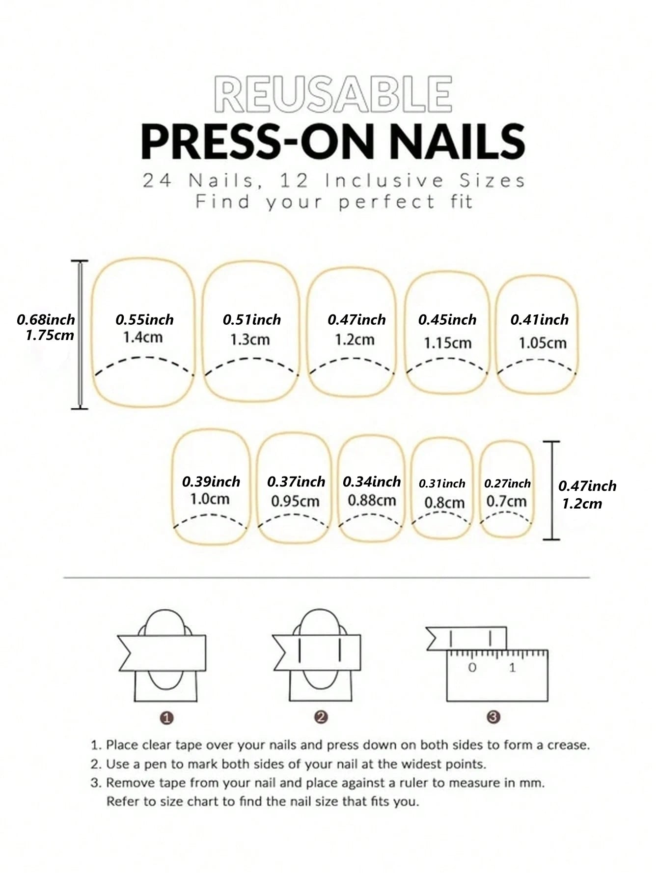24pcs/set short square fake nails