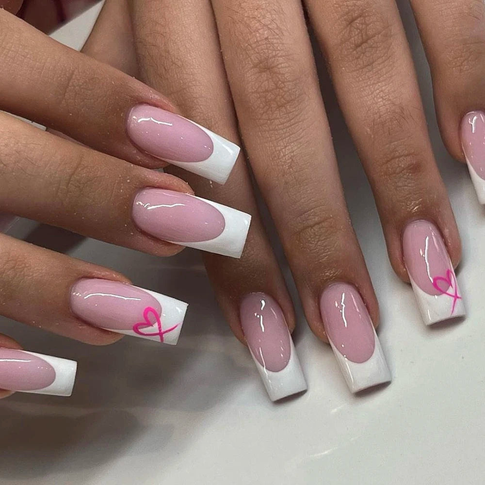 24pcs/set short square fake nails