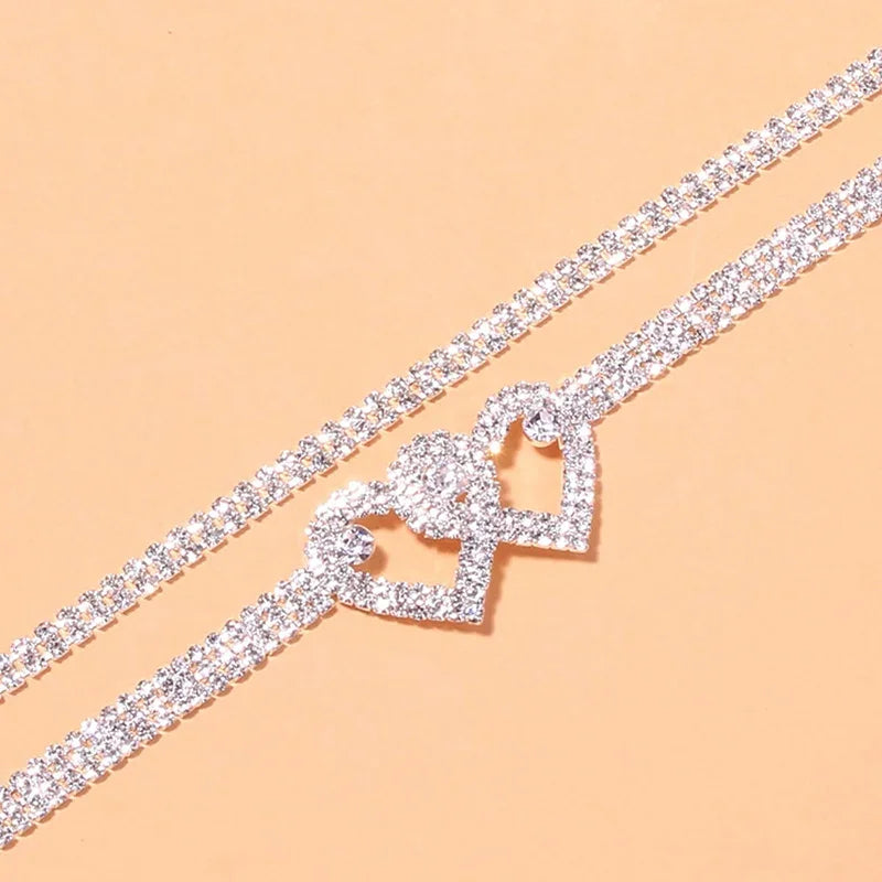 Fashion Rhinestone Chain Anklets For Women