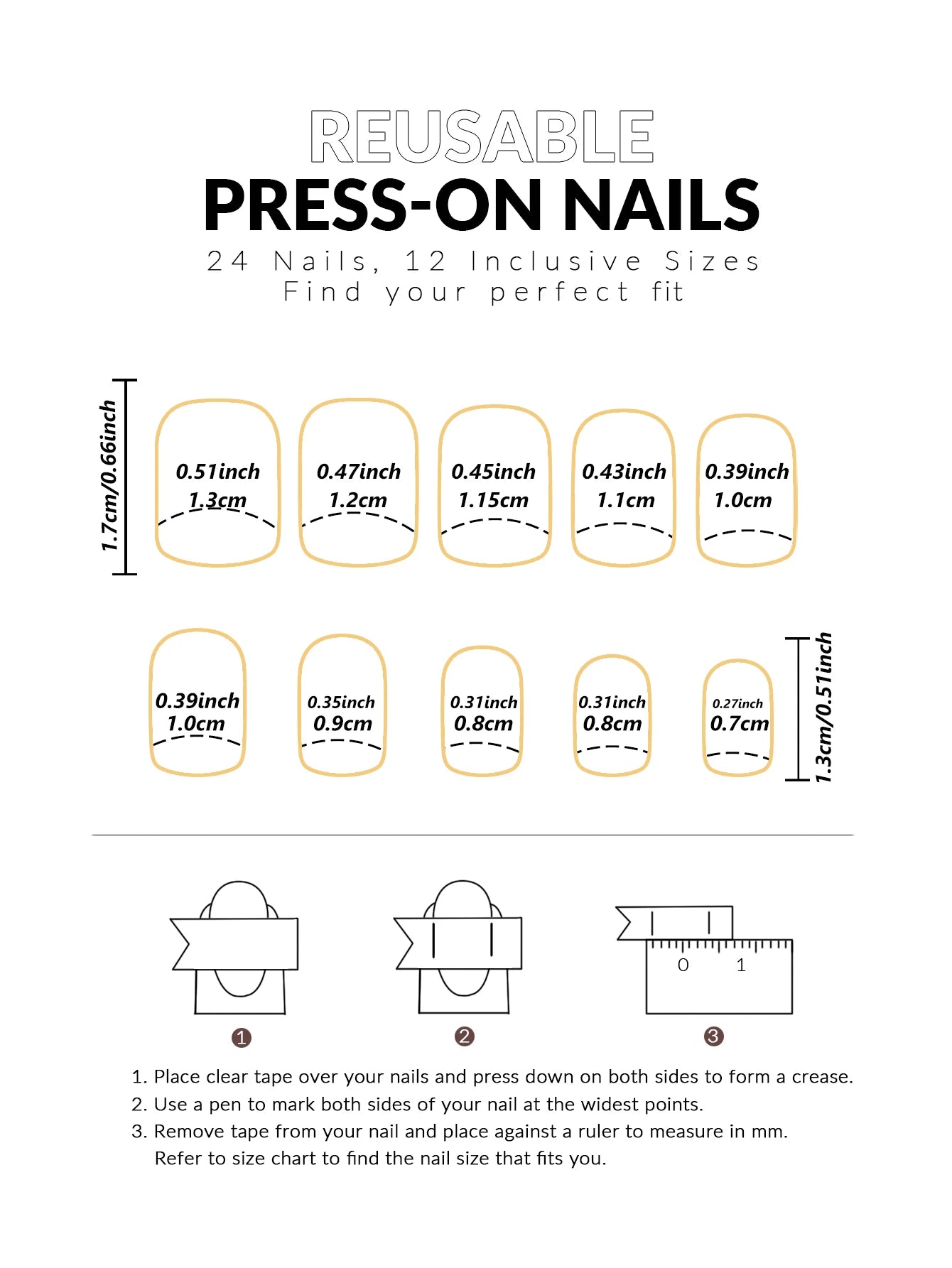 24pcs/set short square fake nails