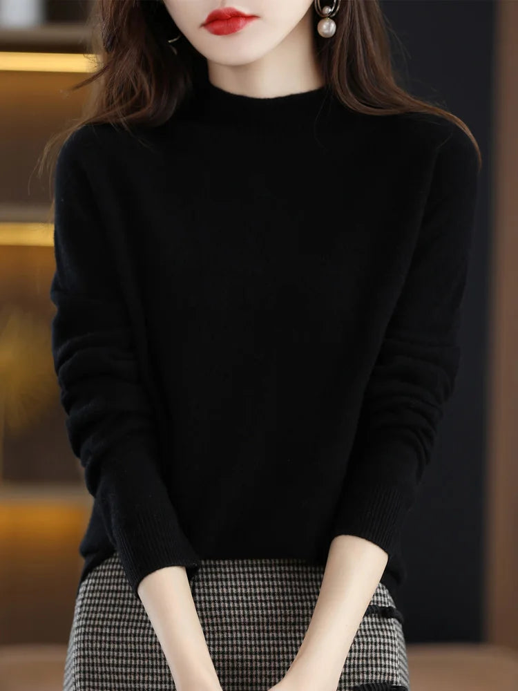 Women’s Soft Knit Mock-Neck Sweater – Cozy, Chic & Timeless