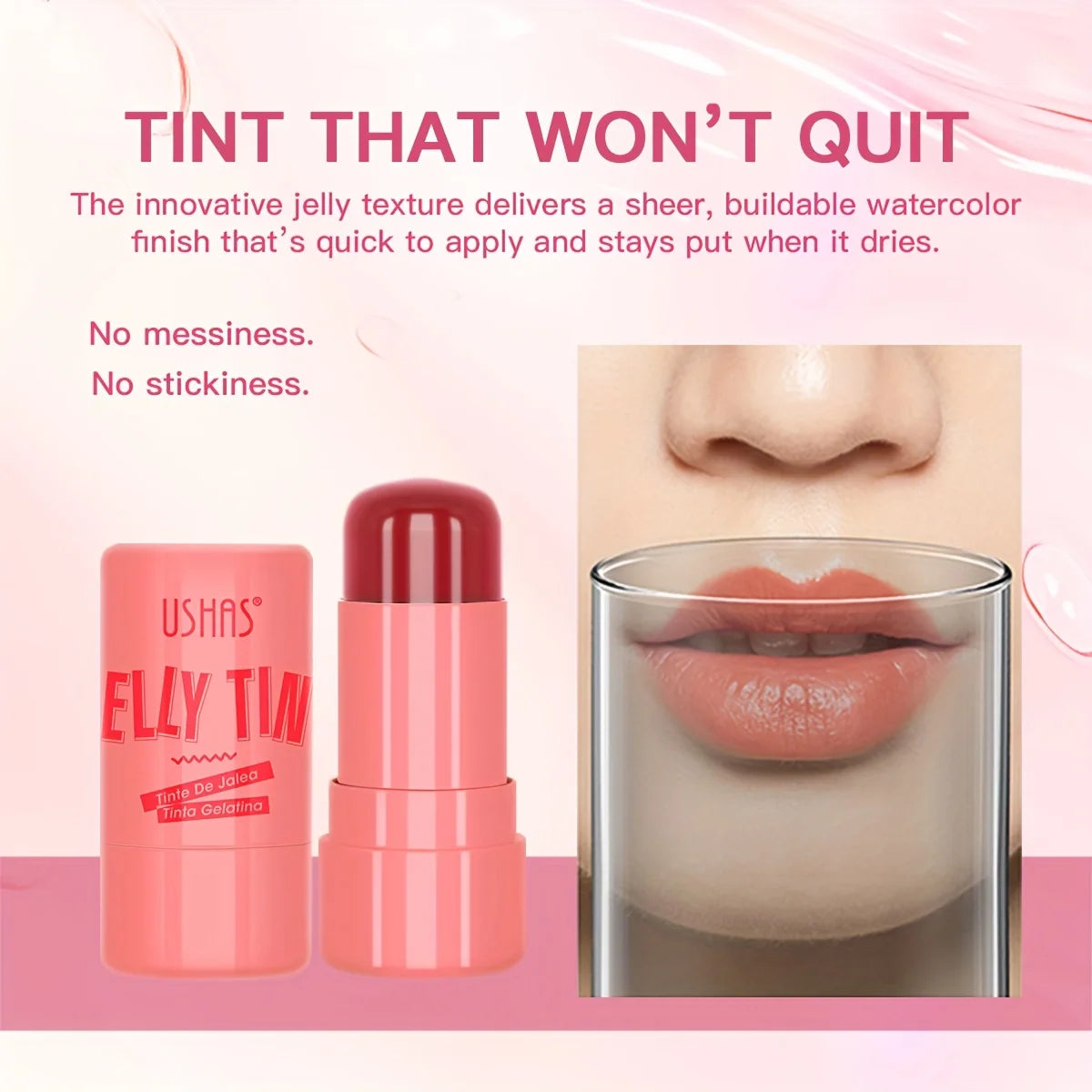 4 Colors Jelly Blush Stick Lip Balm Eyeshadow 3-in-1