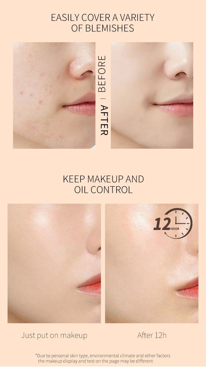30ml Liquid Foundation Cream Waterproof Oil-control Cover Acne Base Cream