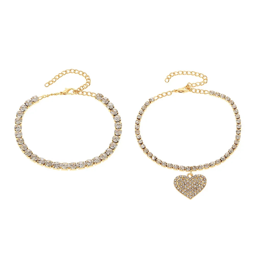Fashion Rhinestone Chain Anklets For Women