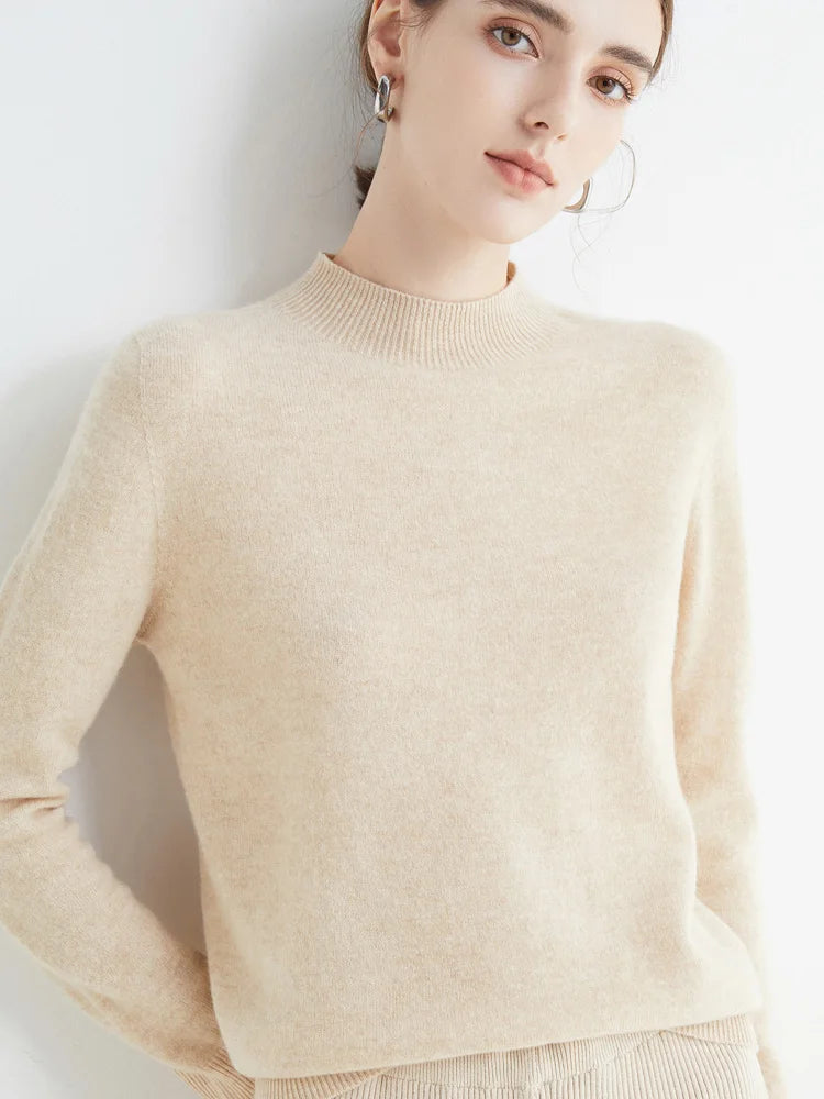 Women’s Soft Knit Mock-Neck Sweater – Cozy, Chic & Timeless