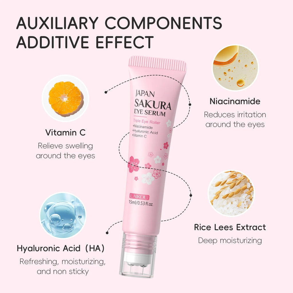 LAIKOU Sakura Eye Serum Roller Massage