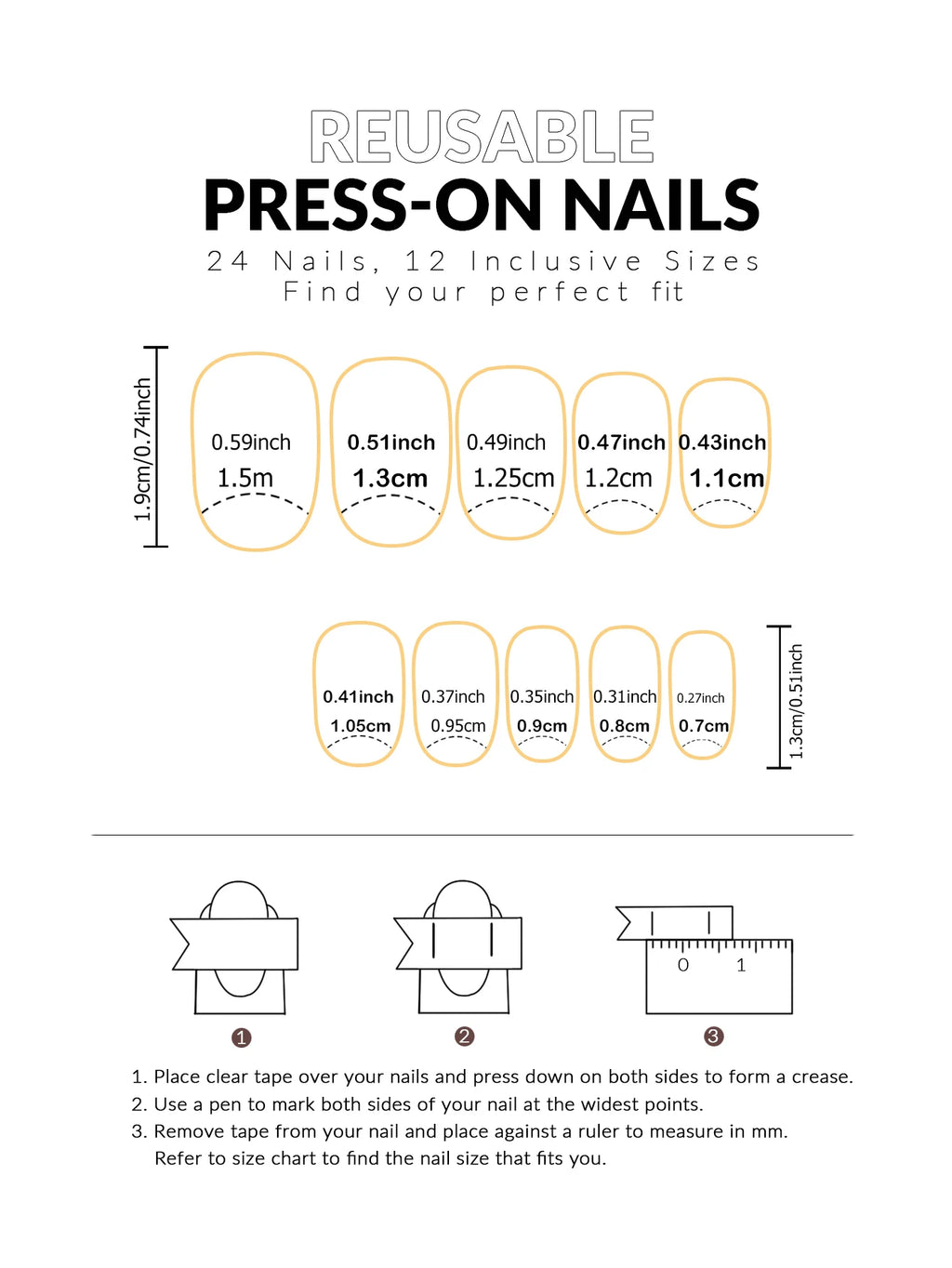 24pcs/set short square fake nails