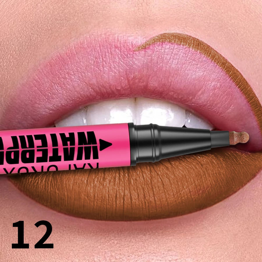 1PC Liquid Matte12-Color Lipliner Pencil Waterproof