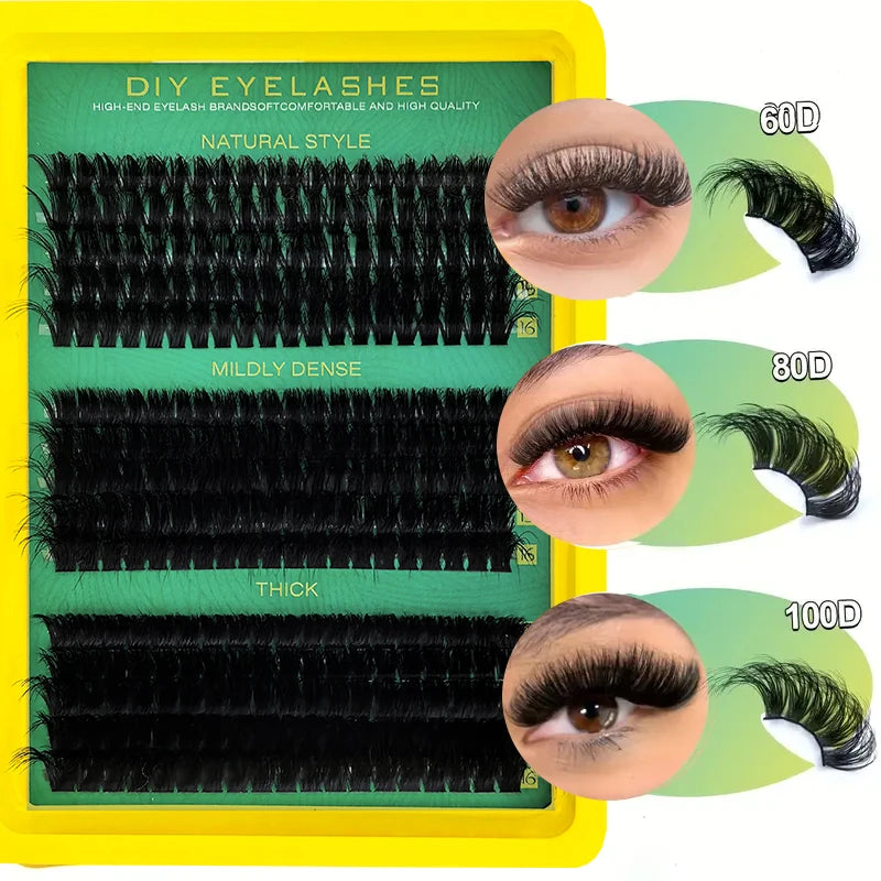 Thick False Eyelashes with Mixed Length