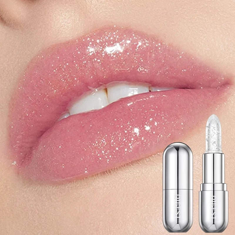 QIBEST Glitter Lipstick Lip Balm Color Change