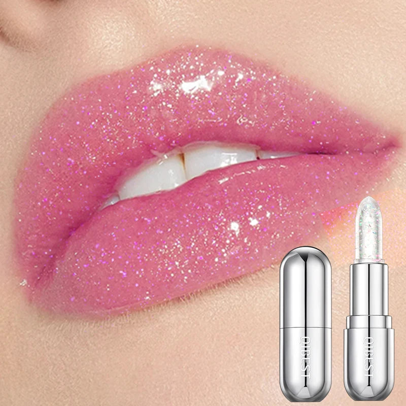 QIBEST Glitter Lipstick Lip Balm Color Change