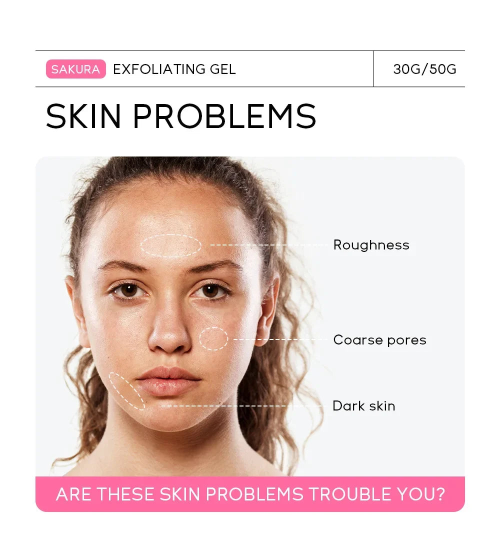 Sakura Exfoliating Peeling Gel Facial Scrub Moisturizing  Nourishing Repair Scrubs Face Cream Beauty Skin Care