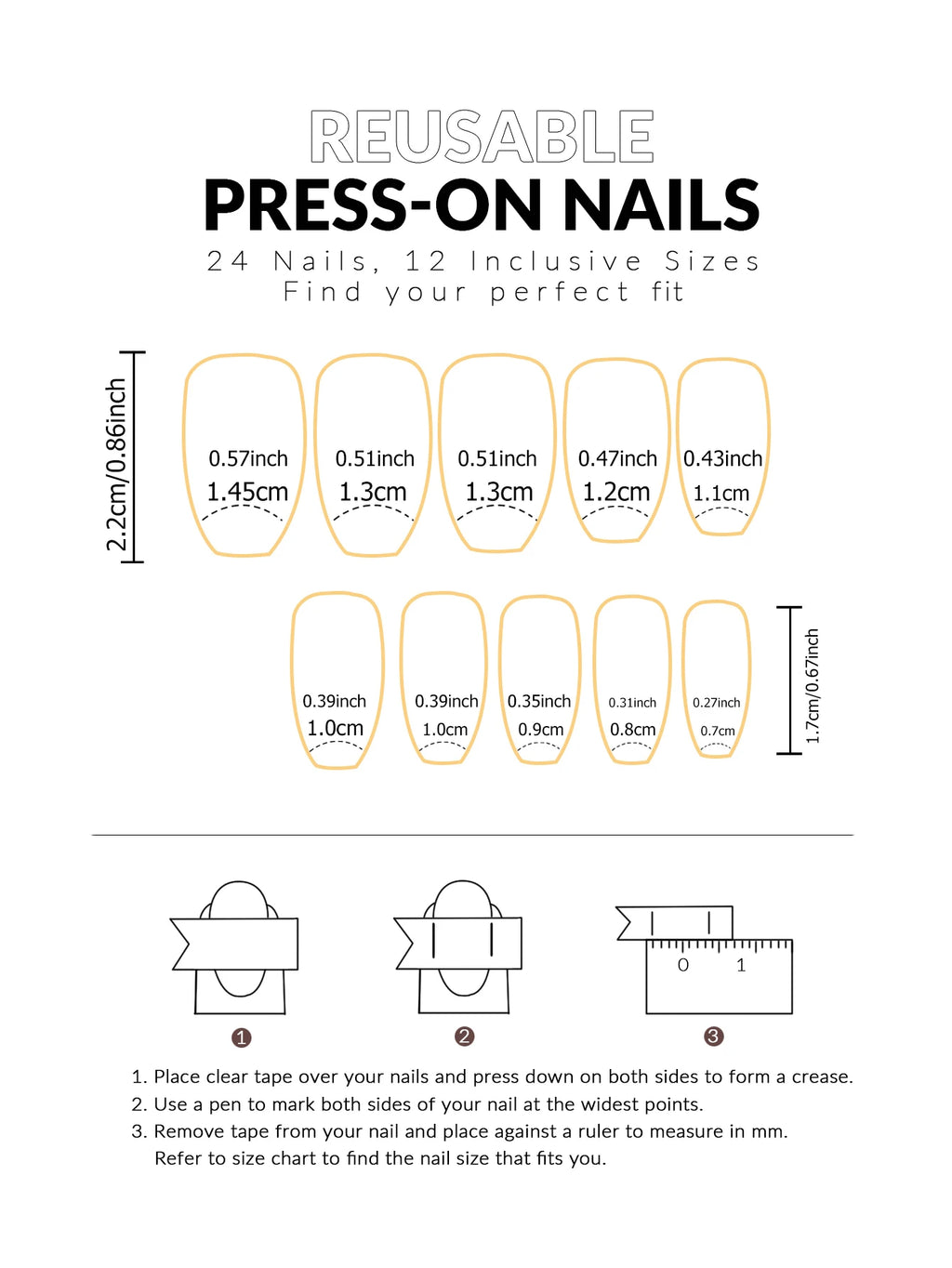 24pcs/set short square fake nails