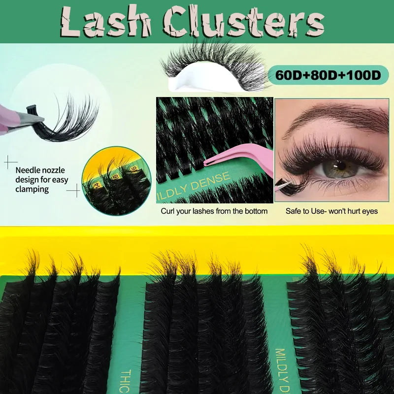 Thick False Eyelashes with Mixed Length