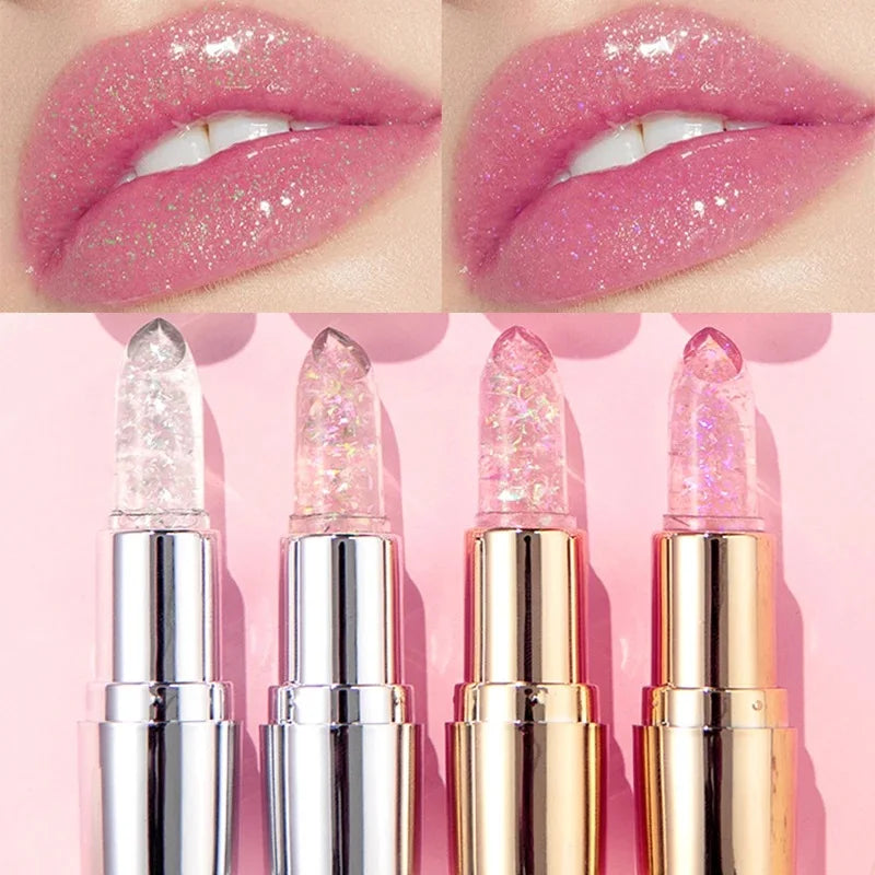 QIBEST Glitter Lipstick Lip Balm Color Change