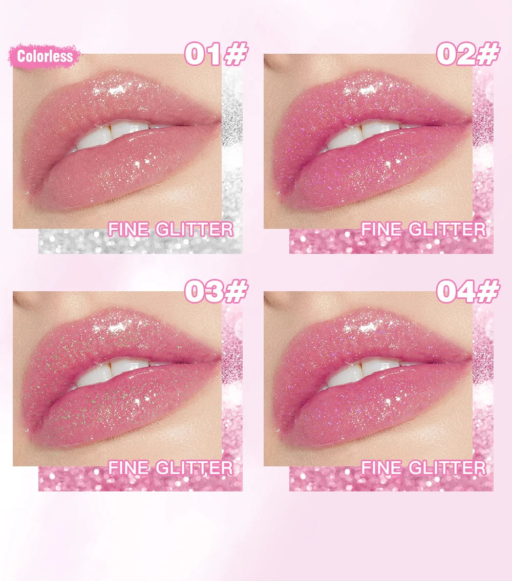 QIBEST Glitter Lipstick Lip Balm Color Change