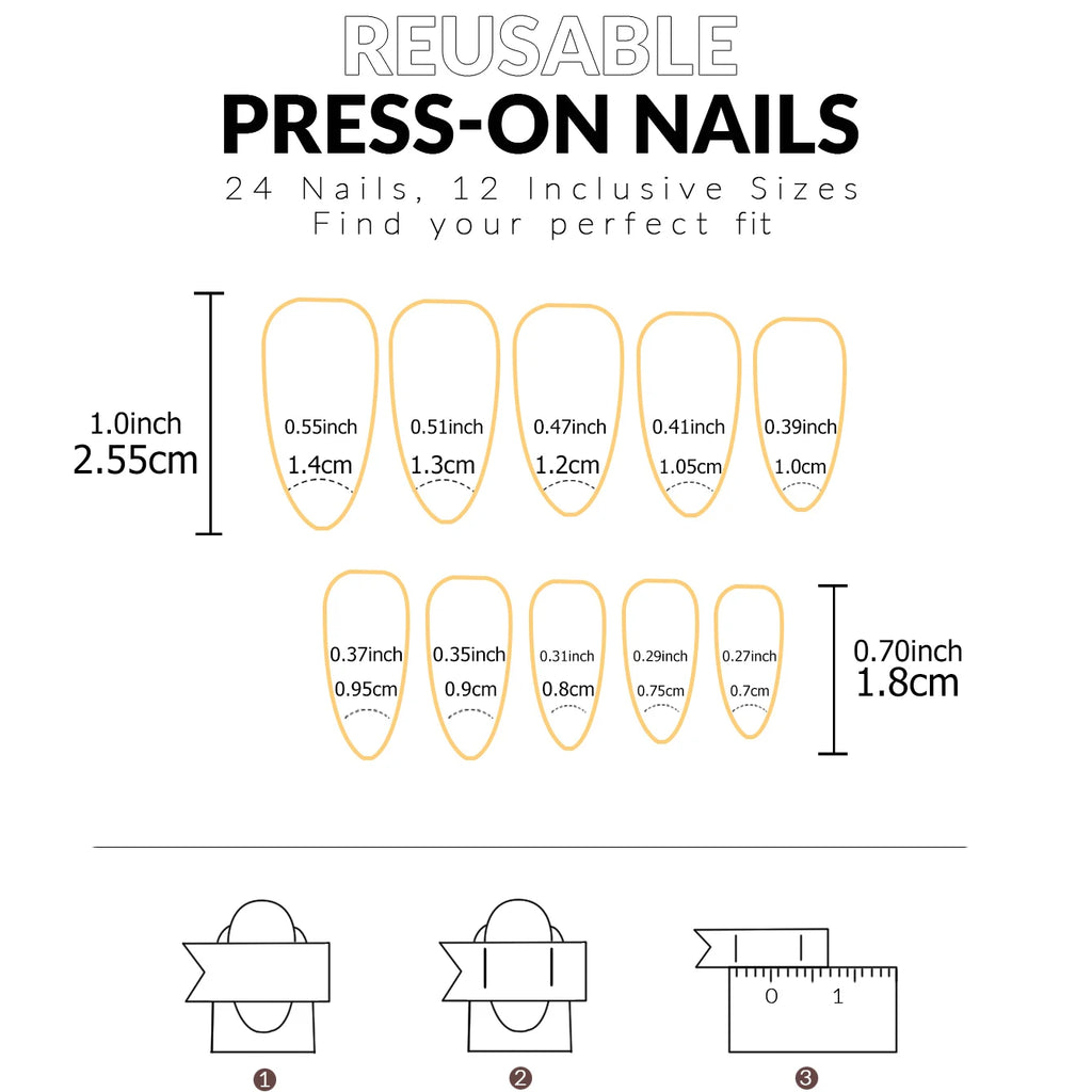 24pcs/set short square fake nails