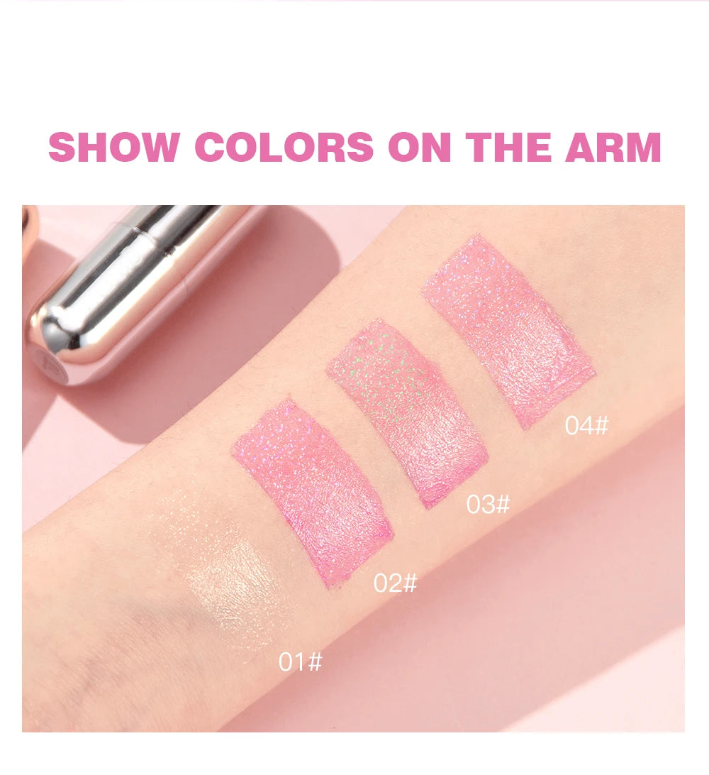 QIBEST Glitter Lipstick Lip Balm Color Change