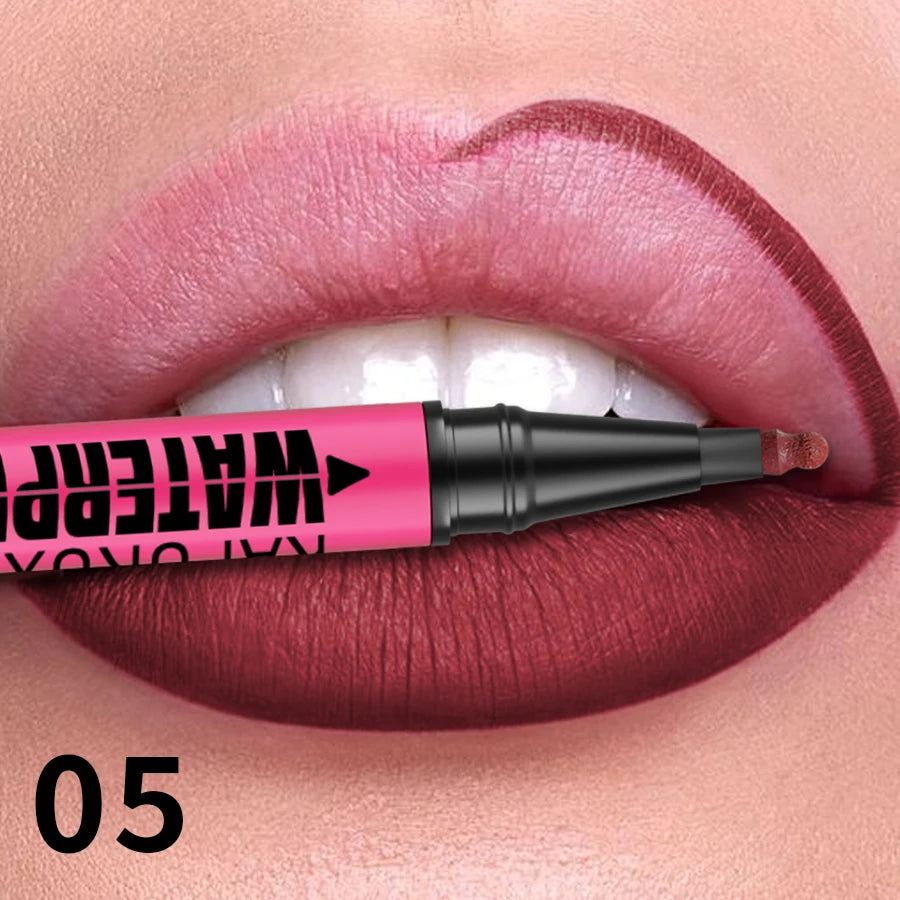 1PC Liquid Matte12-Color Lipliner Pencil Waterproof
